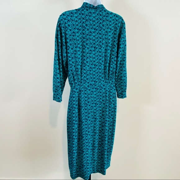 Vintage Print Blue on Blue Pattern Wrap Dress by Johnathan Martin - Picture 11 of 13